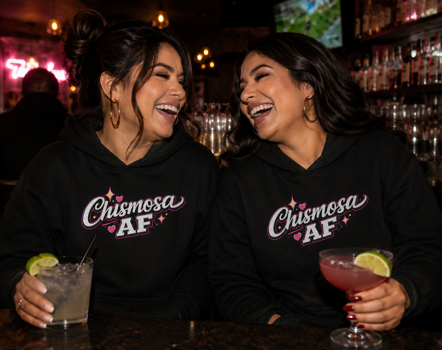 Chismosa AF Hoodie – Cute Pink Script Gossip Lover Hoodie