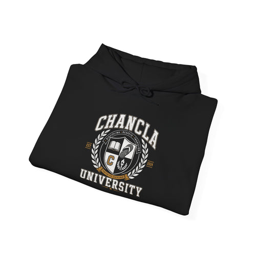 Chancla University Hoodie – Funny Latinx Mom Gift, Retro College Crest Sweatshirt
