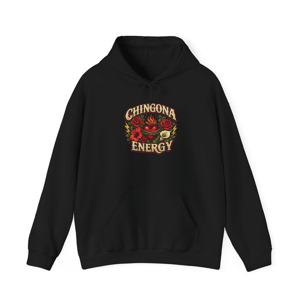 Chingona Energy Hoodie Floral Retro Latina Empowerment