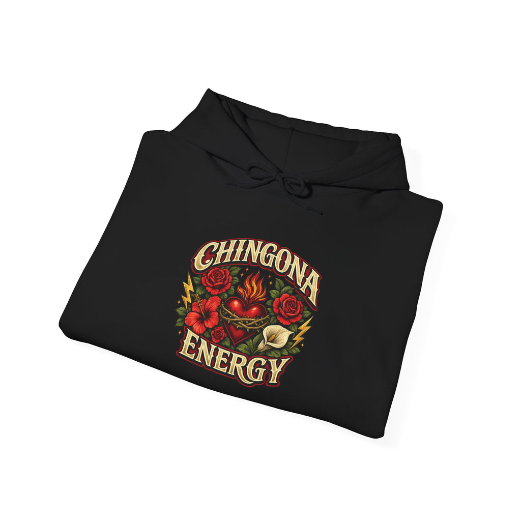 Chingona Energy Hoodie Floral Retro Latina Empowerment